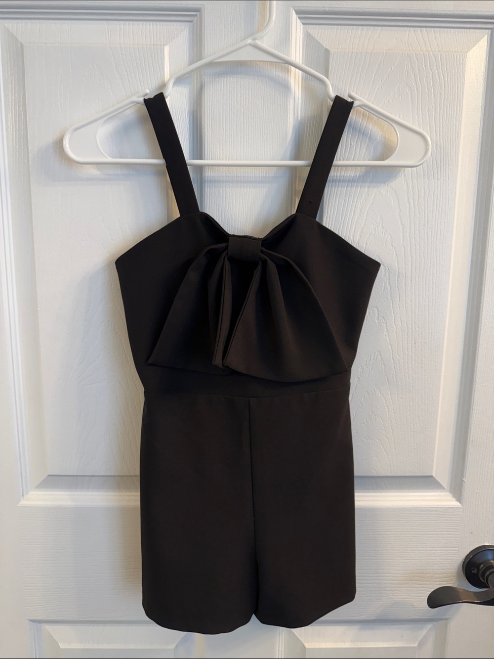 GB girls Black Sleeveless Romper with Front Bow